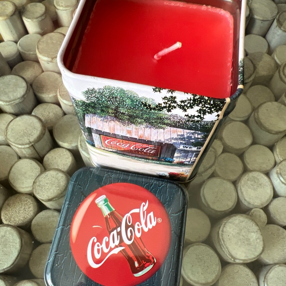 Coca-Cola Red Candle in Vintage Tin